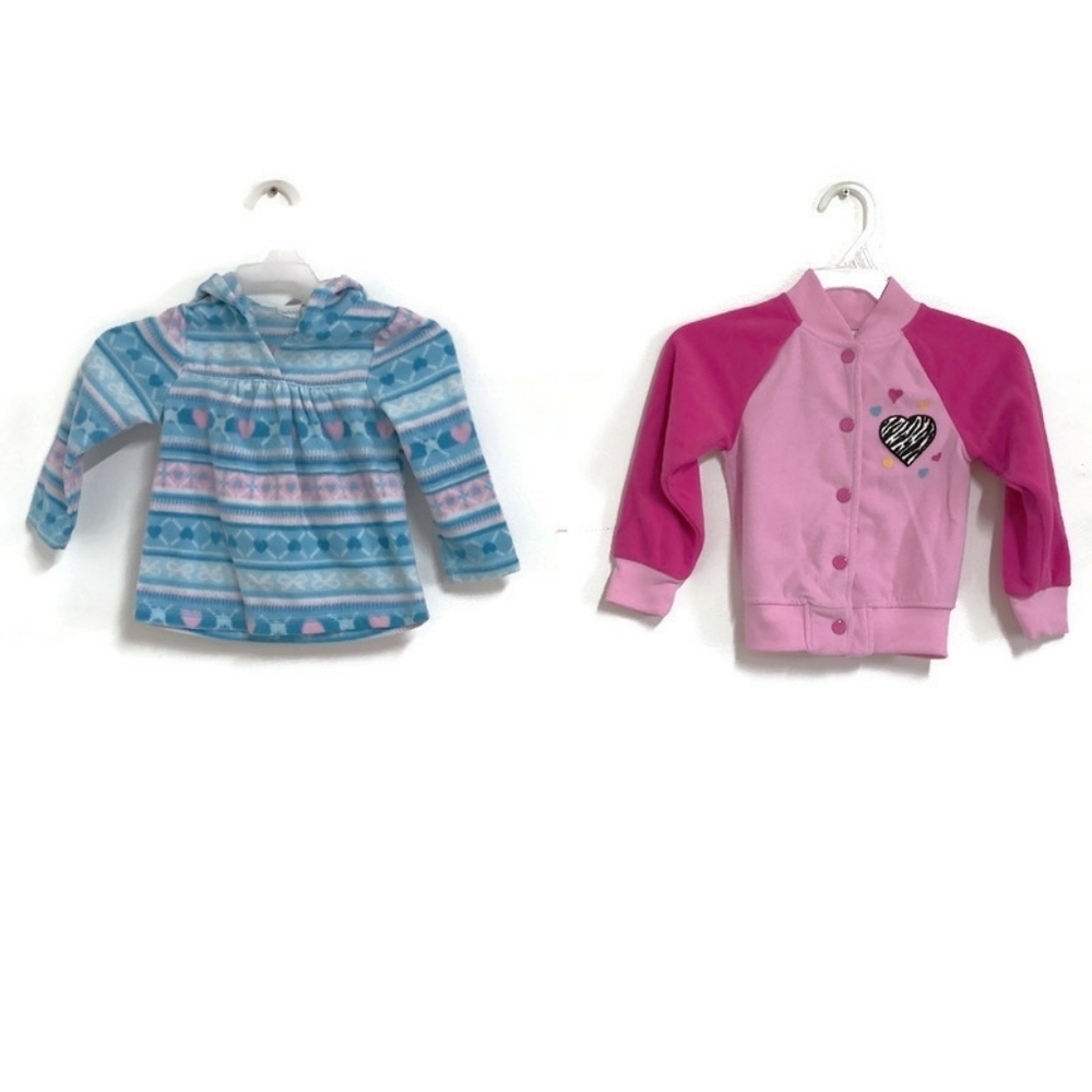 ✨3/$15✨2 Girls Sweatshirts Size 2T Blue and Pink
